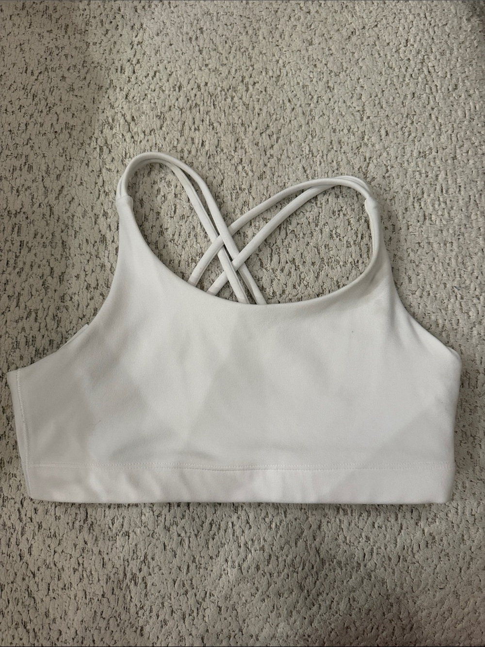 Athleta White Crisscross Back Sports Bralette
